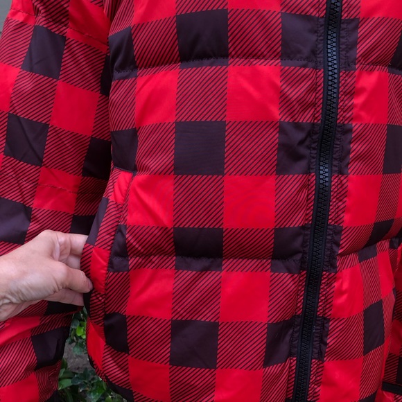 Juicy Couture Black Label Red/Black Plaid Puffer Jacket XL - Picture 10 of 13